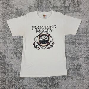 Flogging Molly Shirt Womens Small White Band Concert Tour Punk Irish Y2K